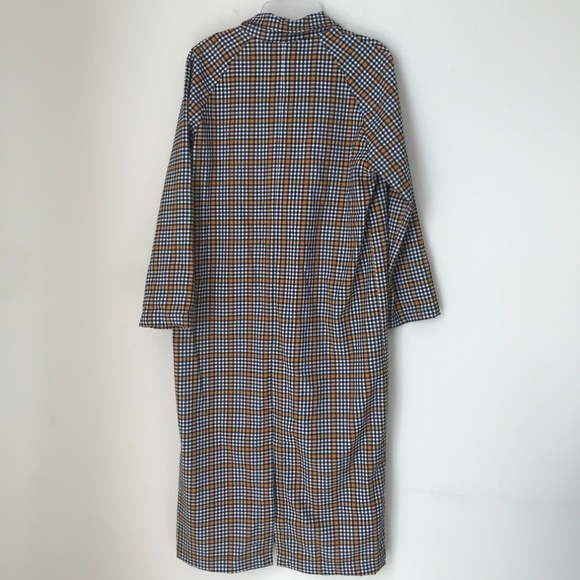 UO Checkered Button-Front Duster Coat - Picture 7 of 7